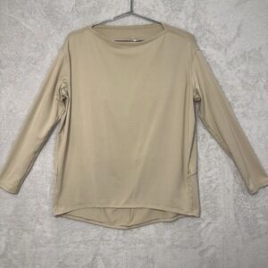 Lululemon Back In Action Shirt Long Sleeve Women's Size 6 Tan Beige READ